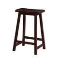 Linon 24 In. Saddle Counter Stool 98441DKBRN01
